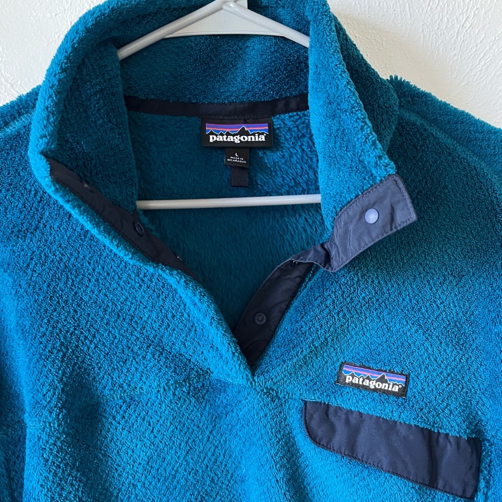Blue Womens Large Patagonia Snap T Pullover